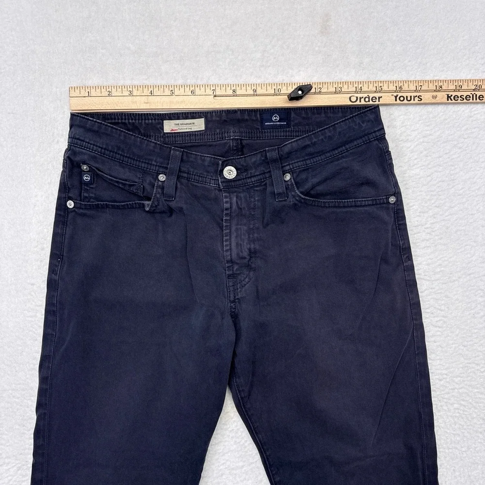 AG Adriano Goldschmied Graduate Pants Mens Size 30 x 27 Navy Blue Tailored Leg - Picture 7 of 8